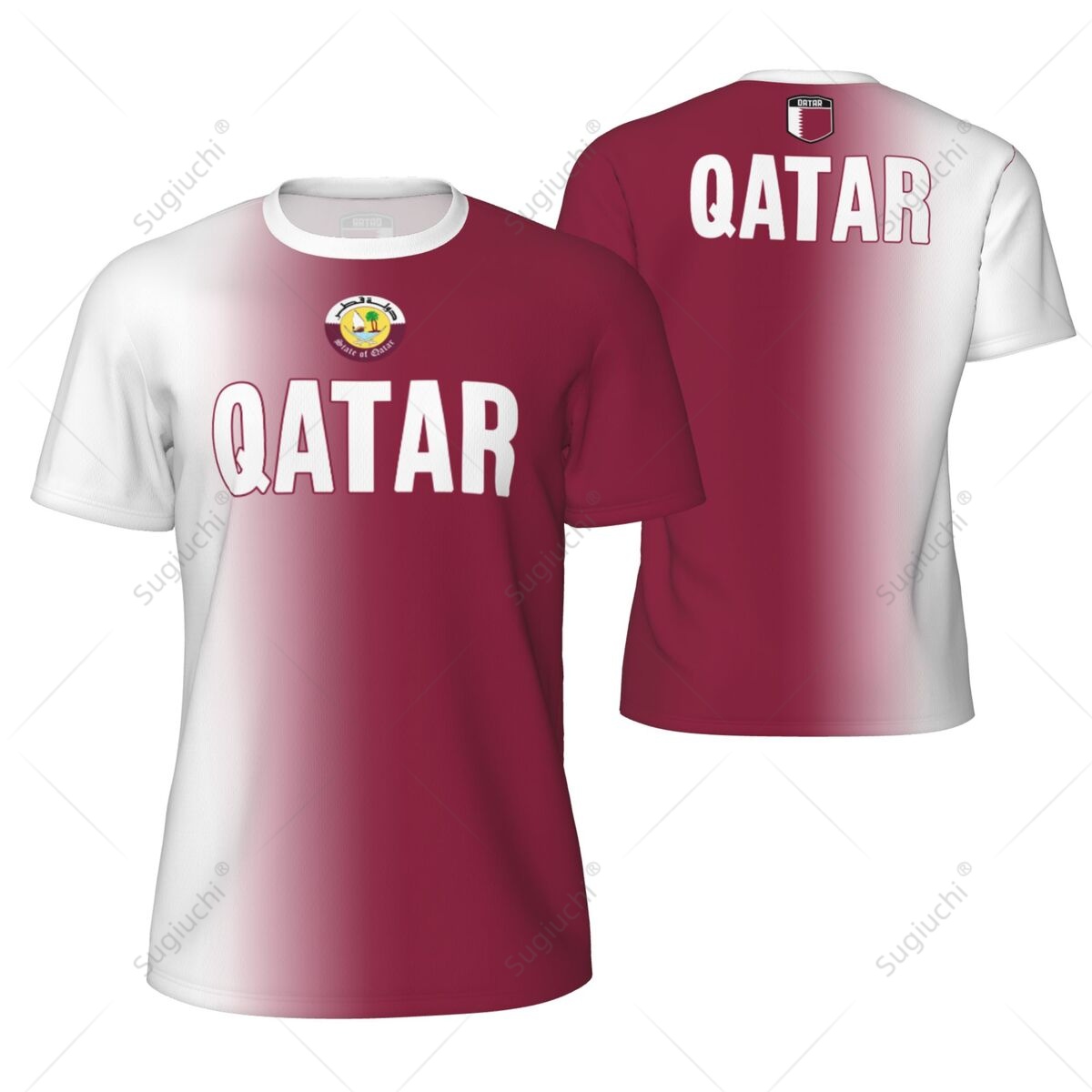 3D Printing Qatar - تي شيرت شبكي رياضي بعلم قطر