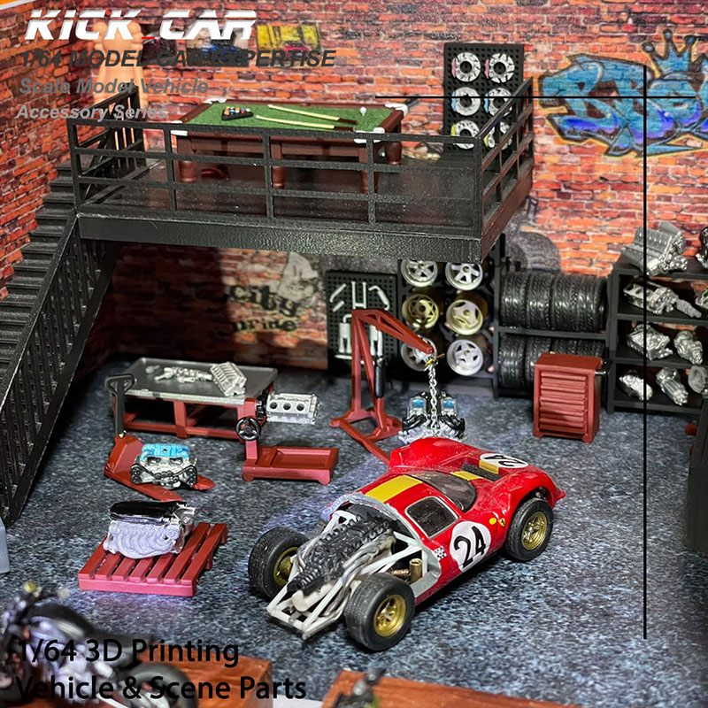 3D Printing Diecast Cars - داي 1/64 نموذج سيارة ديوراما الراتنج