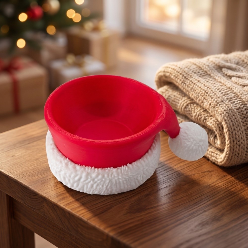 3D Printing Xmas - وعاء عيد الميلاد على شكل قبعة